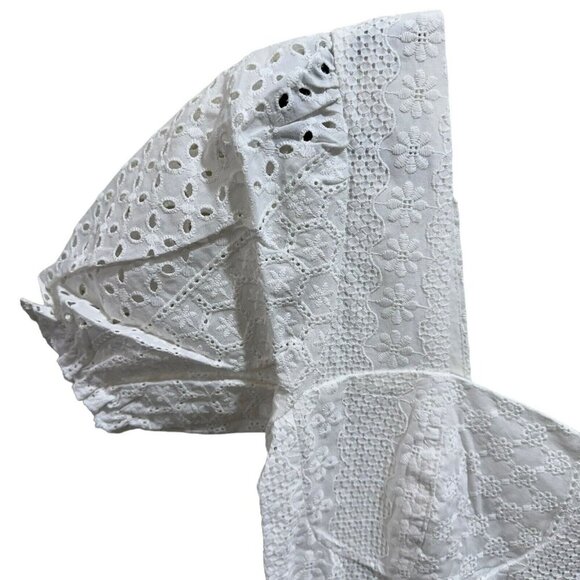 BLANK NYC Womens Size S Romper White Eyelet Puff Sleeve In Downtown Vibes NWT - Picture 6 of 10